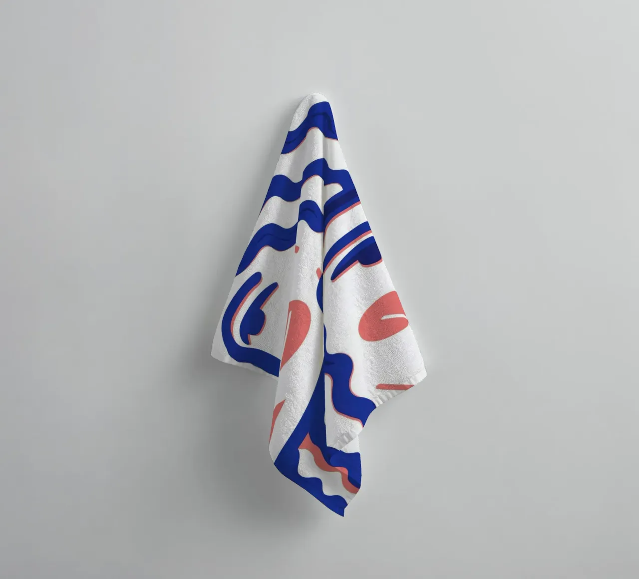 Golvend Gezicht Abstract badhanddoek van Marigold Tiga