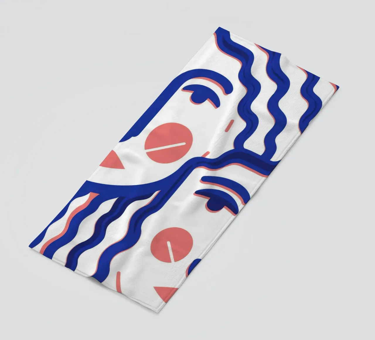 Golvend Gezicht Abstract strandhanddoek van Marigold Tiga