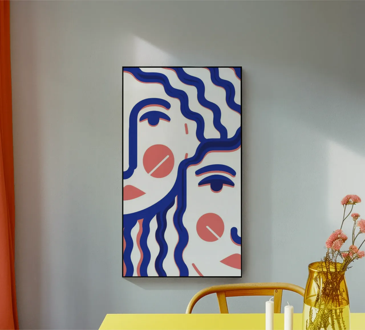 Golvend Gezicht Abstract acryl van Marigold Tiga
