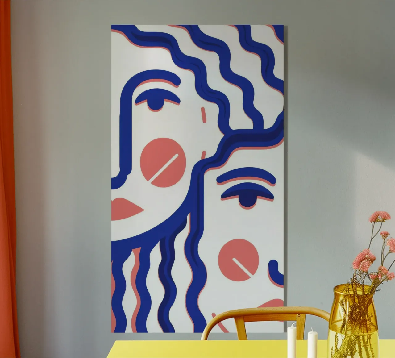 Golvend Gezicht Abstract acryl van Marigold Tiga