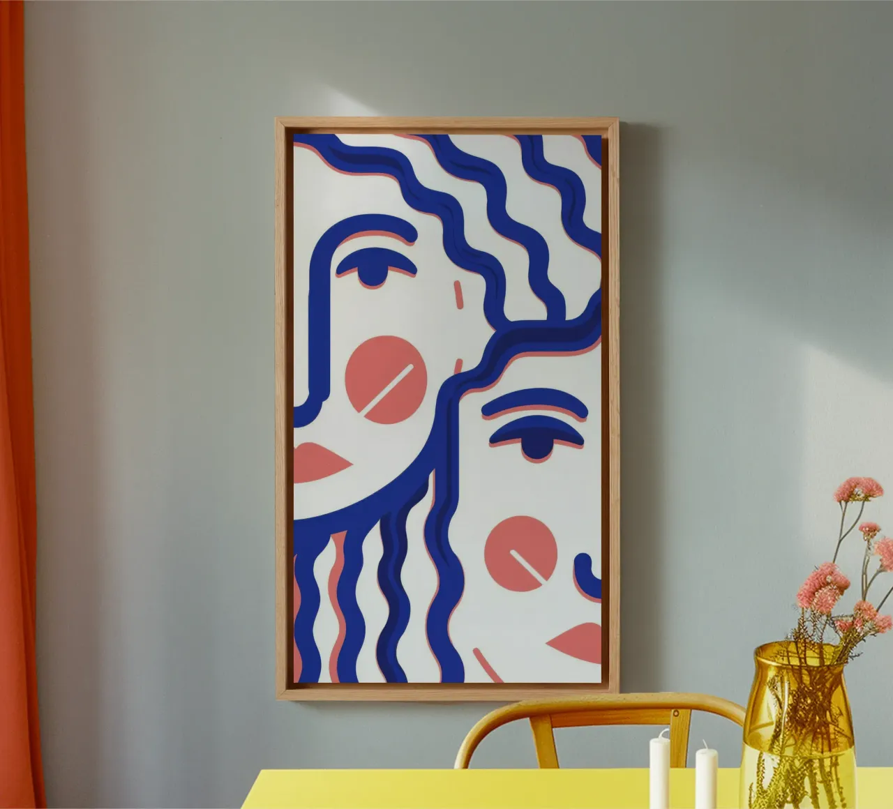 Golvend Gezicht Abstract canvas van Marigold Tiga