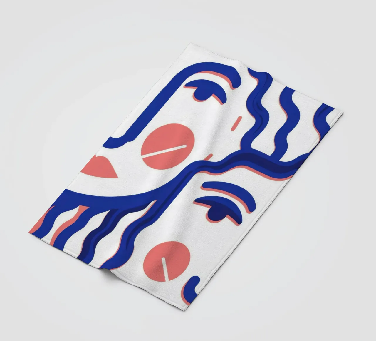 Golvend Gezicht Abstract fleecedeken van Marigold Tiga