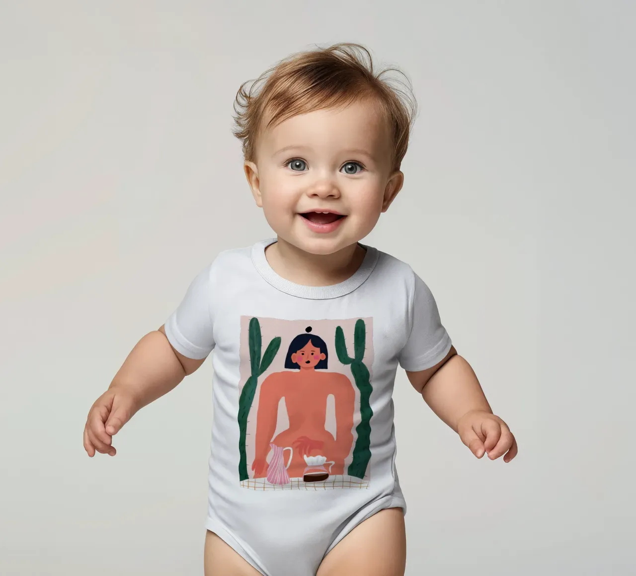 Nudo con brocca body neonato maniche corte da Pale Aura