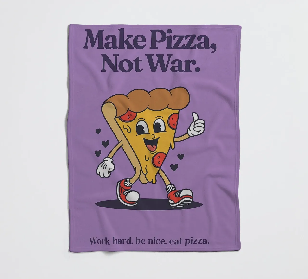 Make Pizza Not War coperta in pile da oneone
