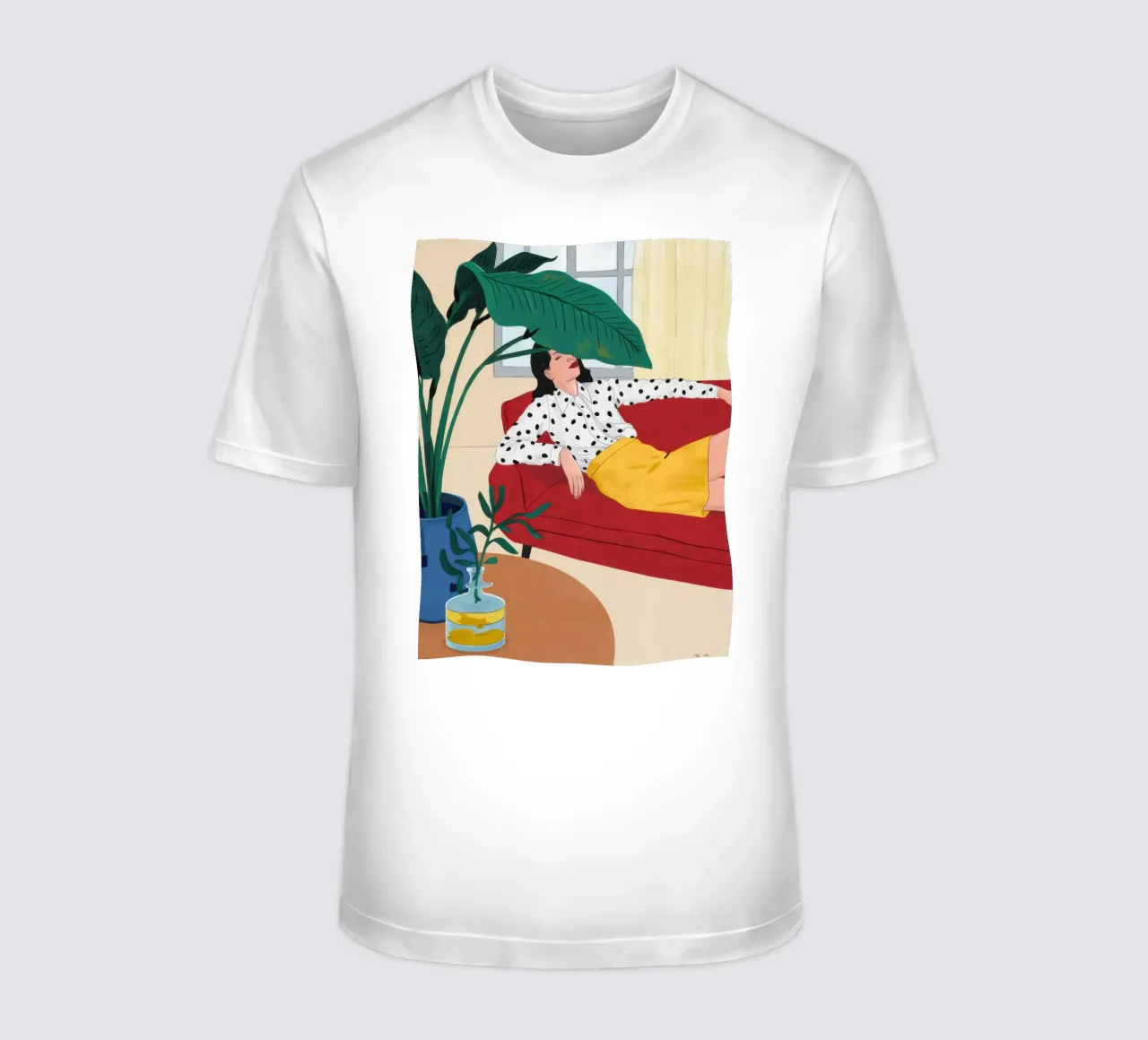 Canapé jaune Coin lecture t-shirt de Marigold Tiga