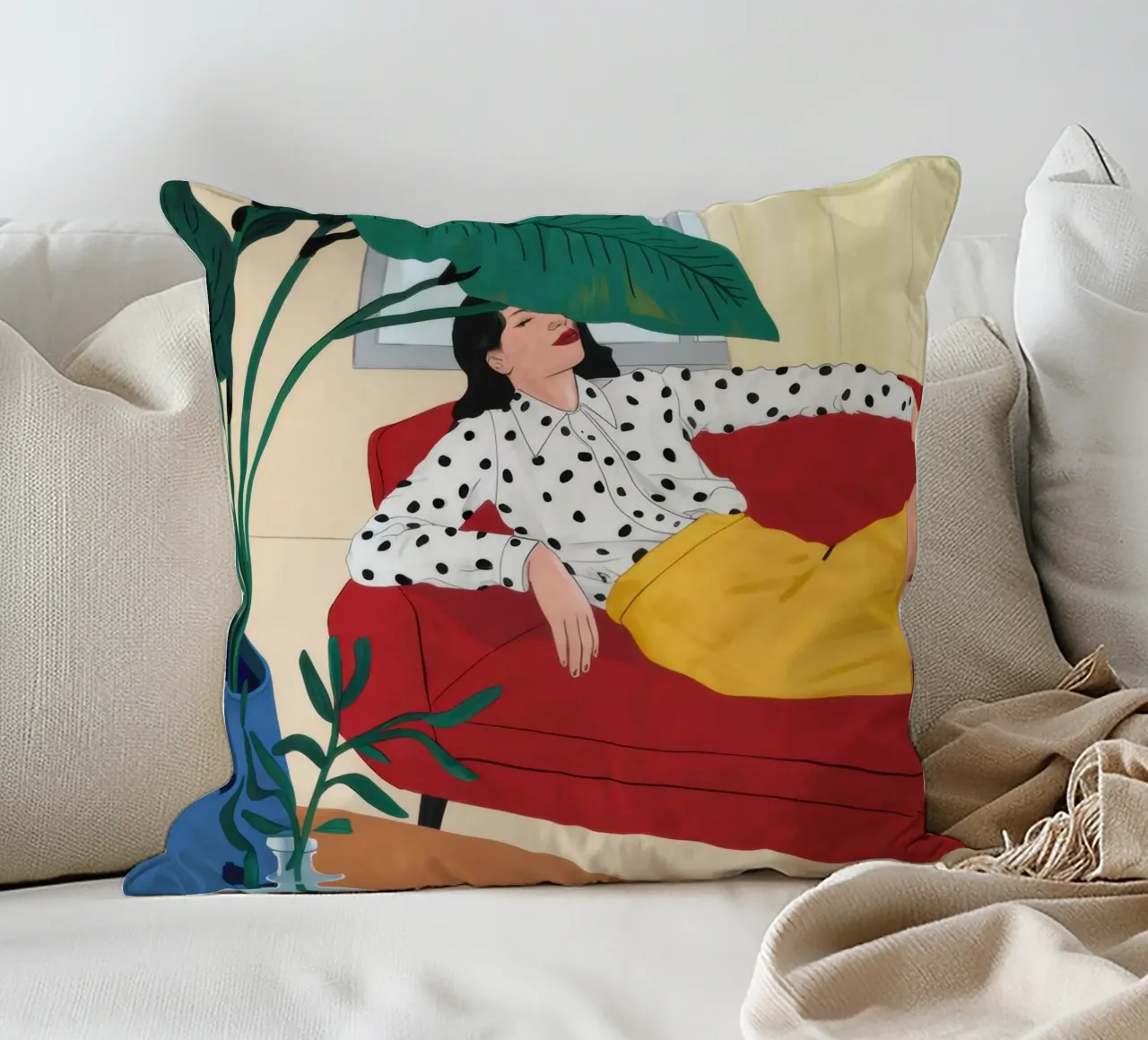 Canapé jaune Coin lecture coussin de Marigold Tiga