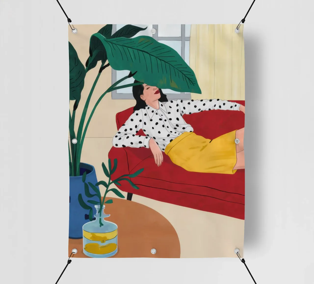 Canapé jaune Coin lecture bâche pvc de Marigold Tiga