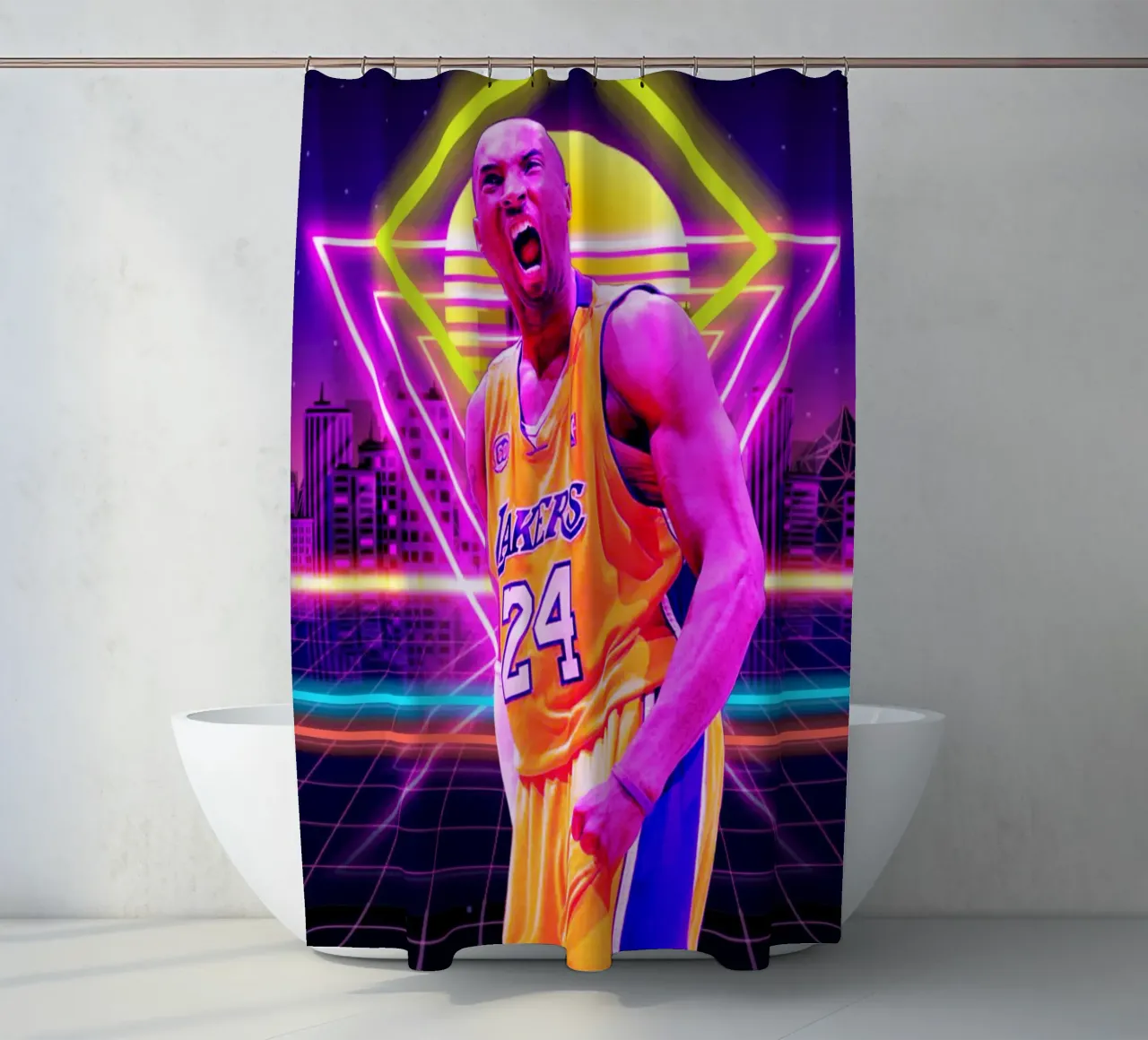 Kobe Bryant stile retrò tenda da doccia da Lembayung art