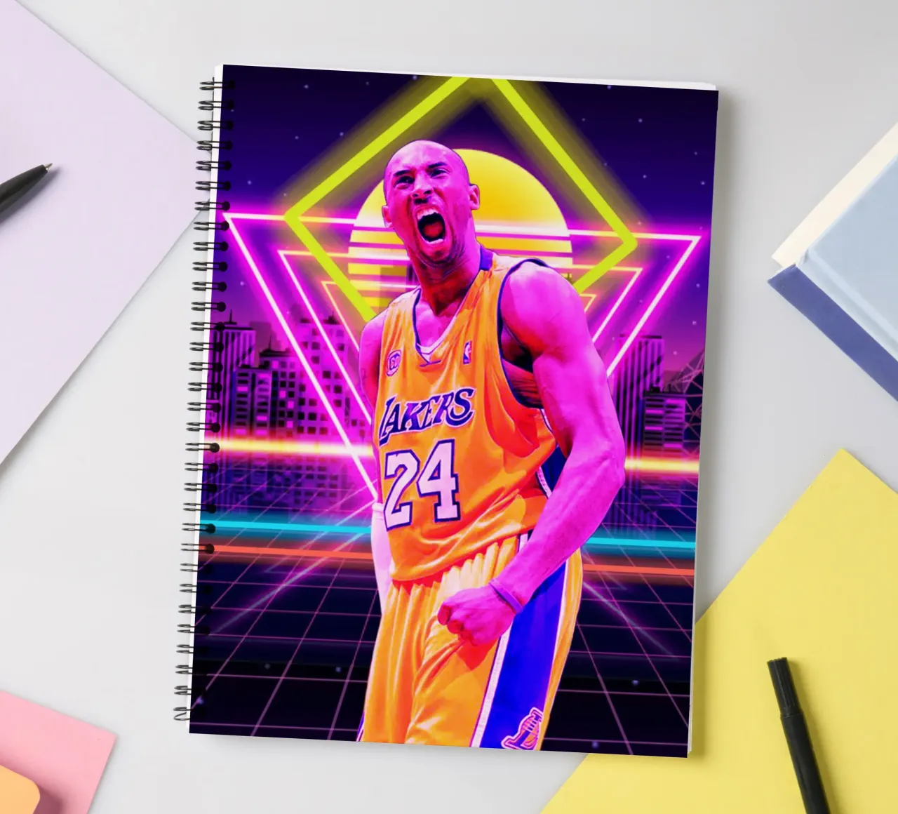 Kobe Bryant retro style spiral notebook by Lembayung art