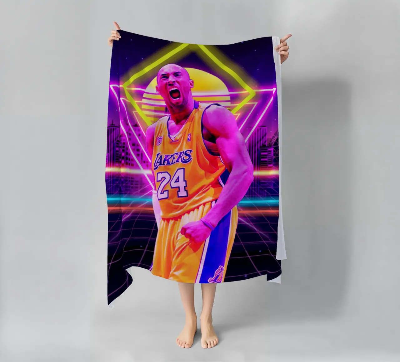 Kobe Bryant stile retrò telo mare da Lembayung art