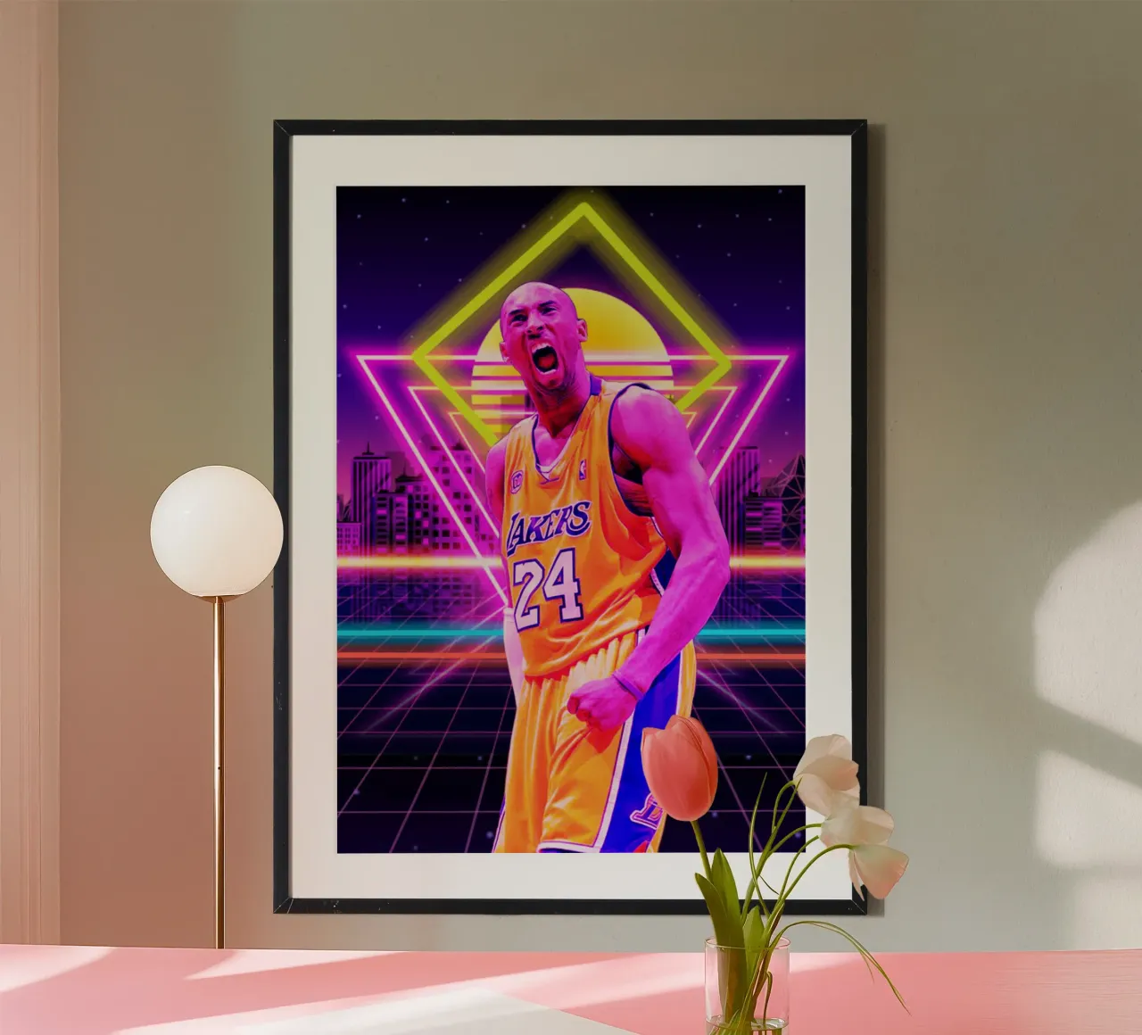 Kobe Bryant stile retrò carta hahnemühle da Lembayung art
