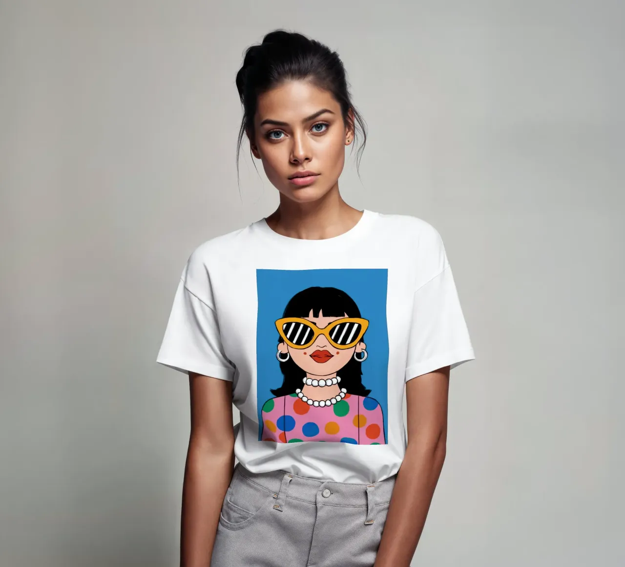 Sguardo retrò a pois t-shirt da Arcane Lines