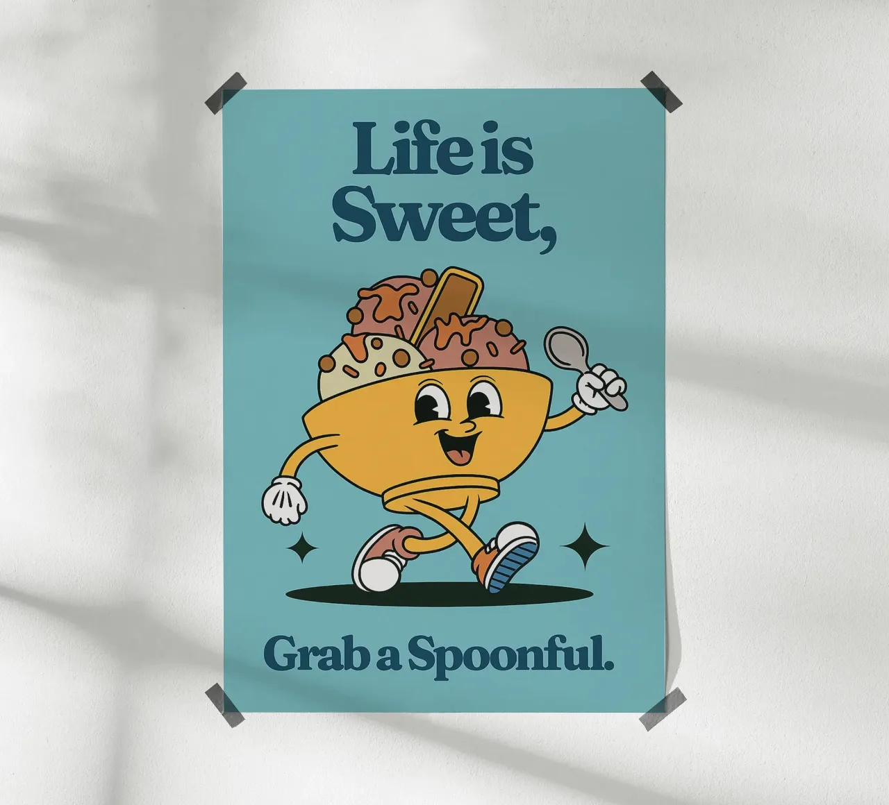 La vita è dolce poster con telaio in plastica da oneone