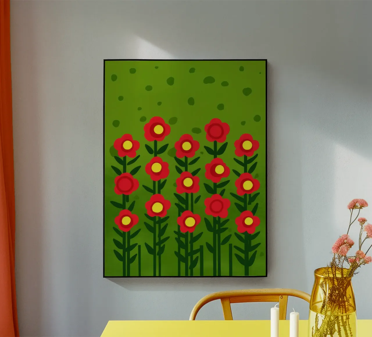 Rangées de coquelicots simples plexiglas de Arcane Lines