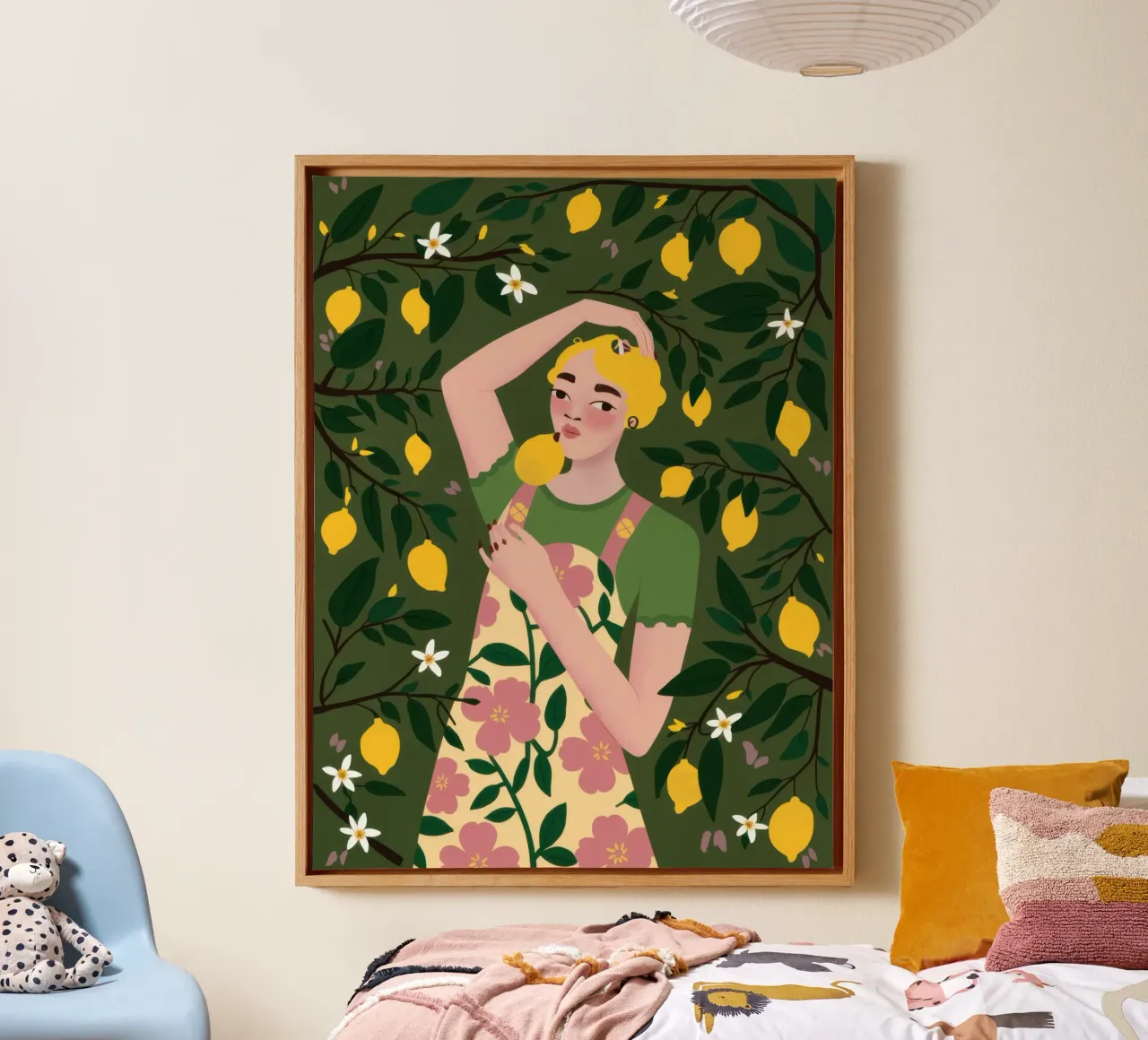 Dea di Lemon Grove tela con Cornice a cassetta da Marigold Tiga