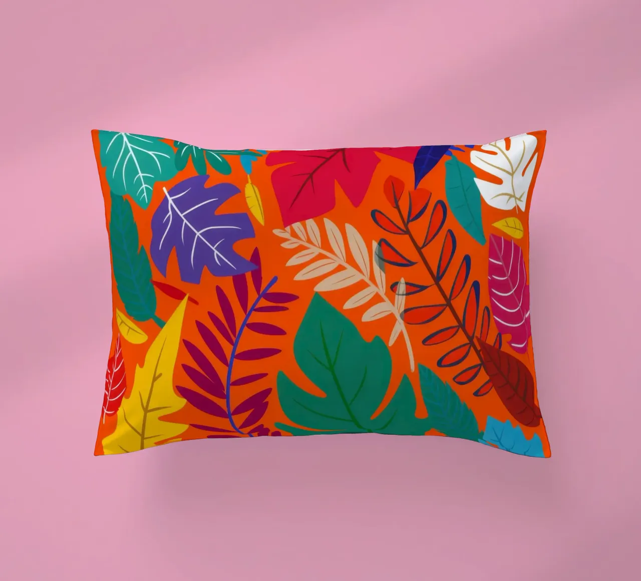 Fiery Autumnal Tropics decorative cushion by Arcane Lines