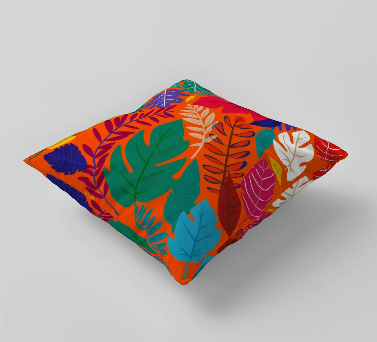 Fiery Autumnal Tropics decorative cushion by Arcane Lines