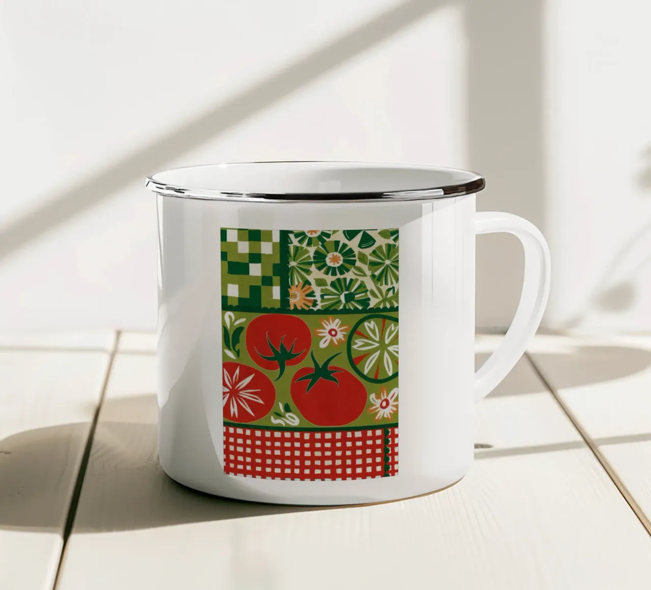 Dama verde e rossa tazza in smalto da Sentinel Glow