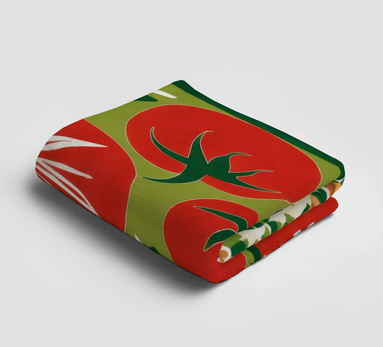Green and Red Checkers towel by Sentinel Glow