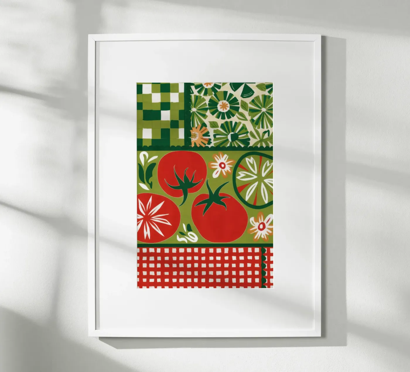 Green and Red Checkers poster van Sentinel Glow