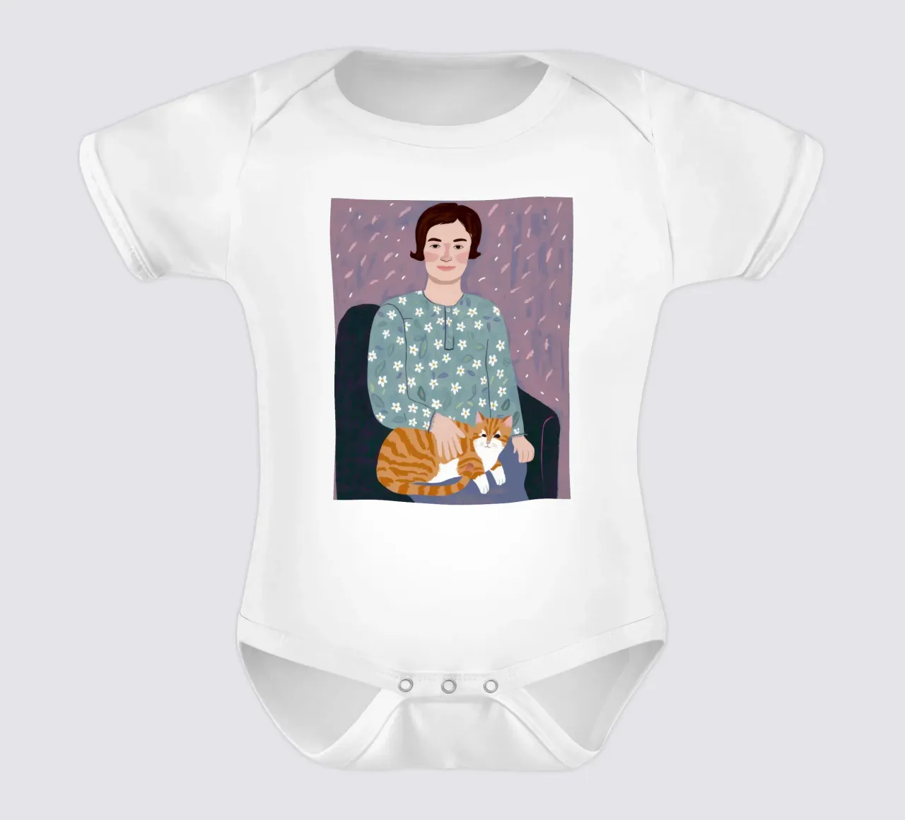 Ginger Cat Cuddle body neonato maniche corte da Marigold Tiga