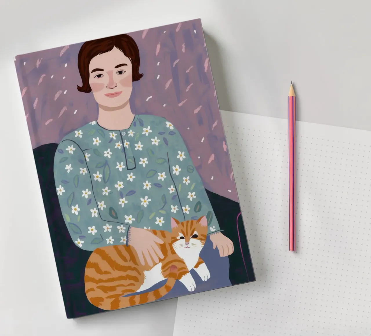 Ginger Cat Cuddle notebook by Marigold Tiga