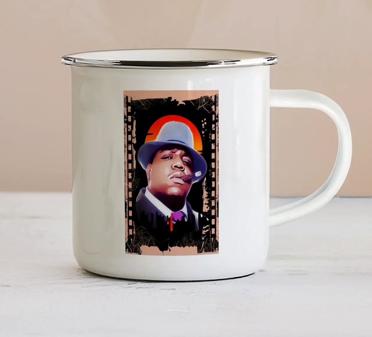 Biggie Smalls hip hop tazza in smalto da Lembayung art