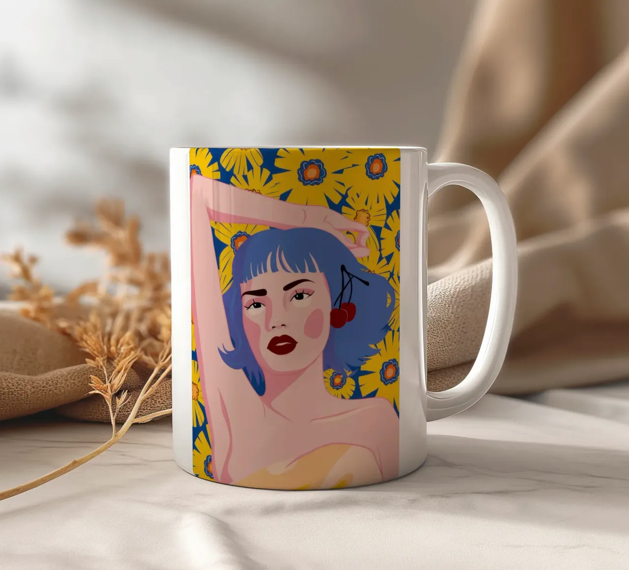Capelli azzurri Pop tazza in ceramica da Sentinel Glow