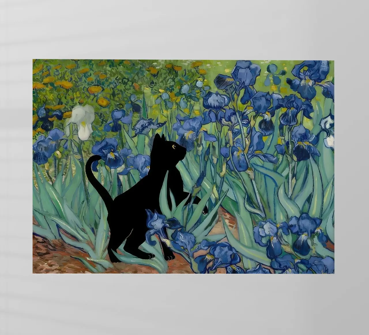 Iris di Vincent Van Gogh Gatto nero pellicola backlit da clay bobby