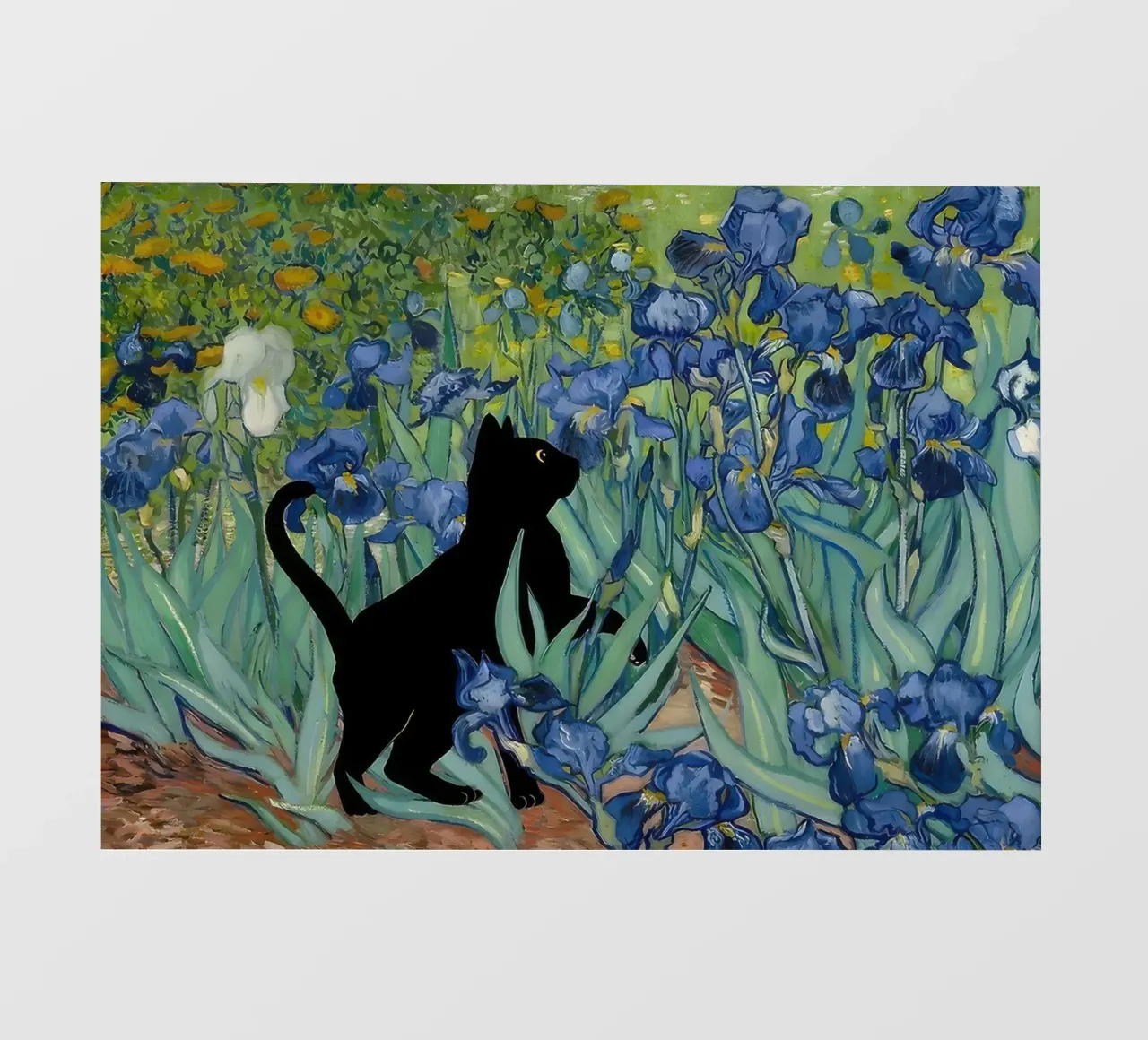Iris di Vincent Van Gogh Gatto nero pellicola backlit da clay bobby