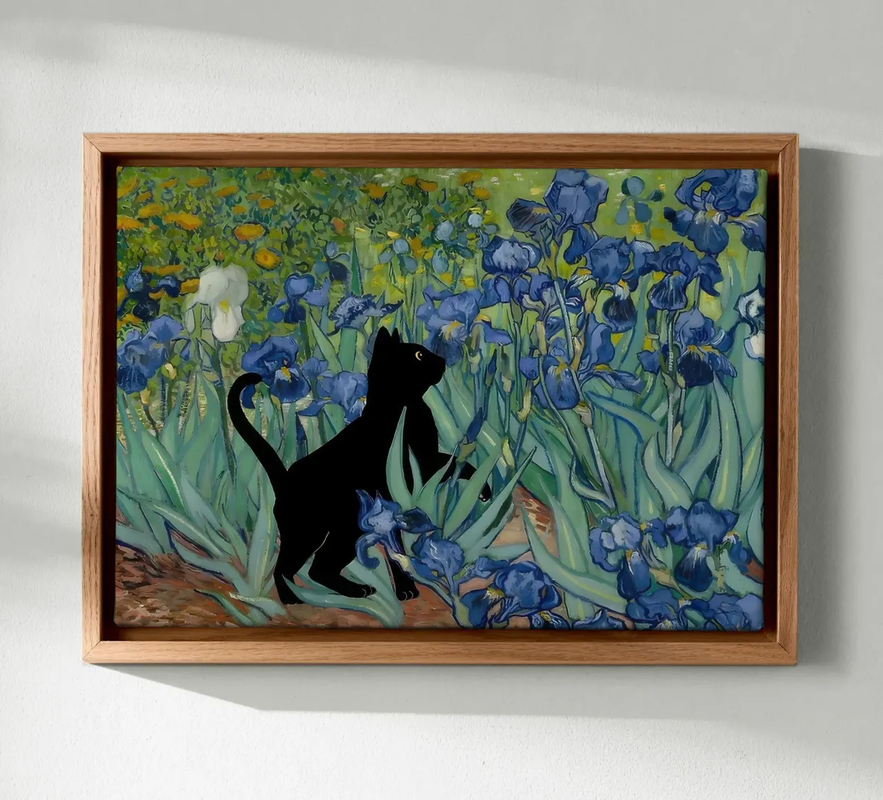 Iris di Vincent Van Gogh Gatto nero tela con Cornice a cassetta da clay bobby