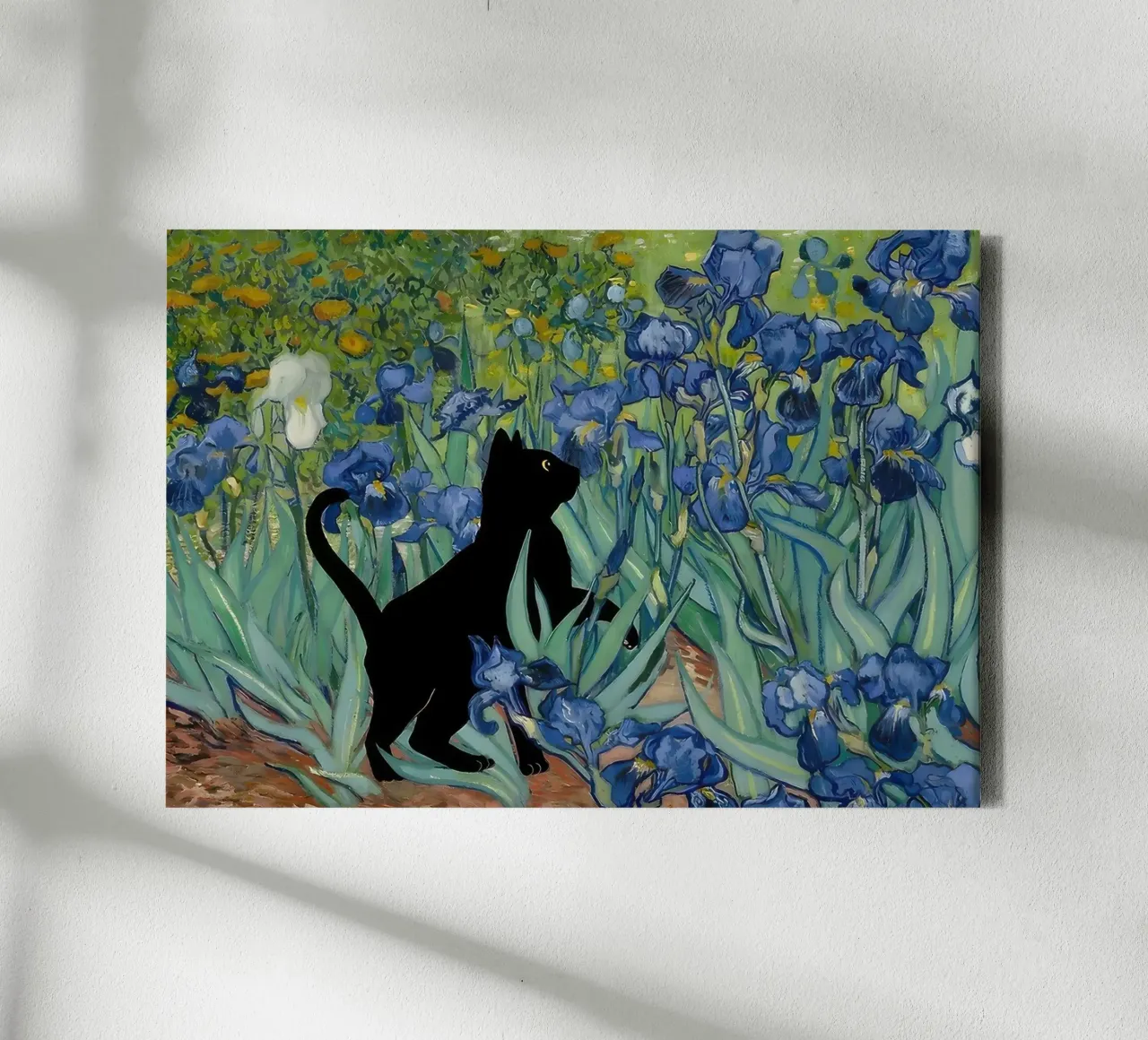 Iris di Vincent Van Gogh Gatto nero tela con Cornice a cassetta da clay bobby