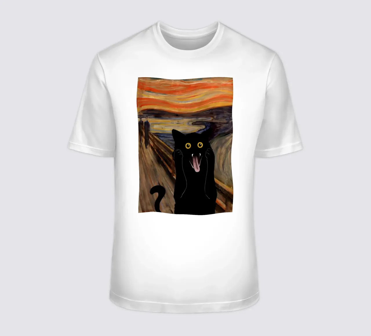 Katzenposter Die schreiende Katze T-Shirt von clay bobby