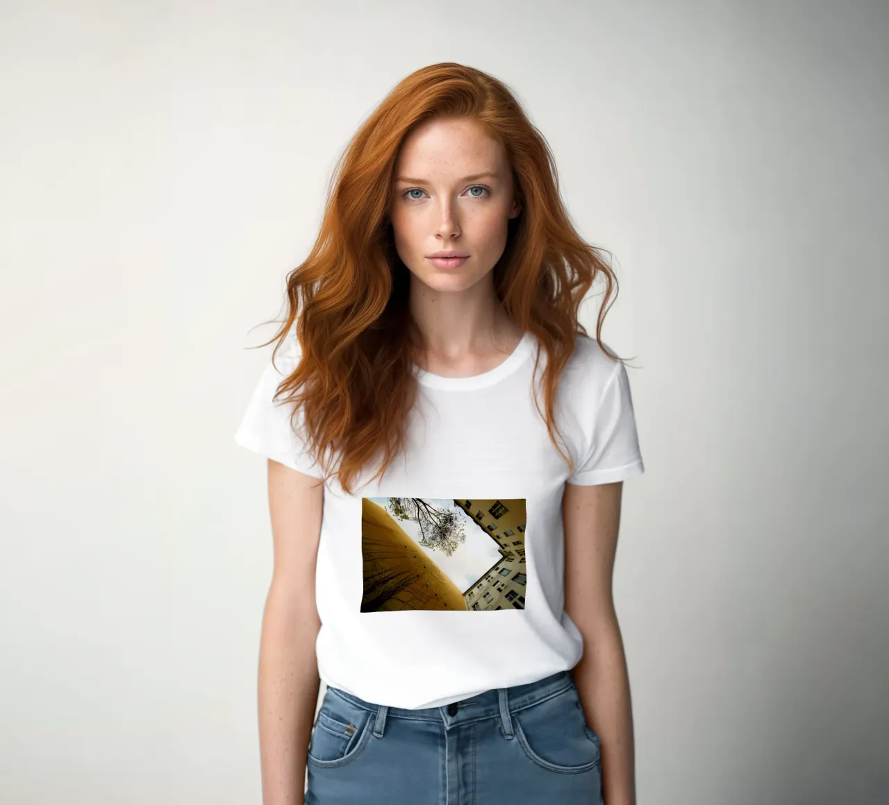 Hinterhof 74 women's fitted t-shirt by Marc Gruninger