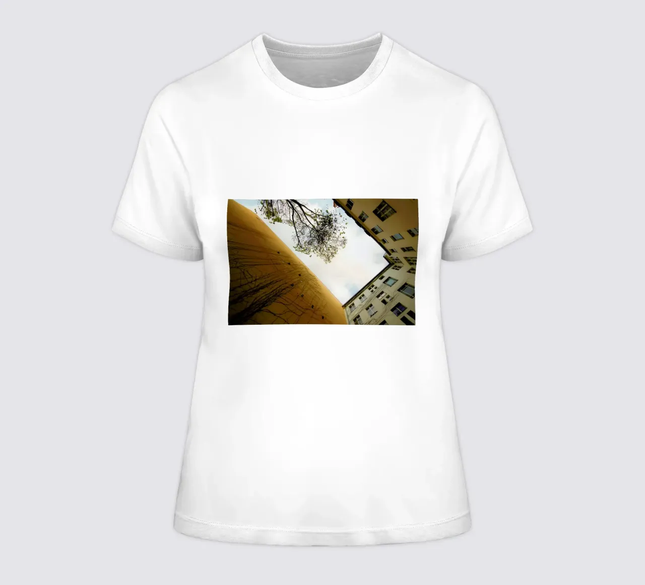 Hinterhof 74 women's fitted t-shirt by Marc Gruninger