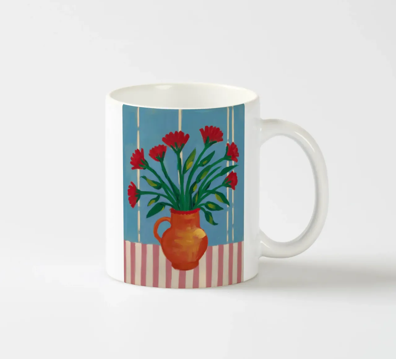 Garofani in vaso rosso tazza in ceramica da Pale Aura