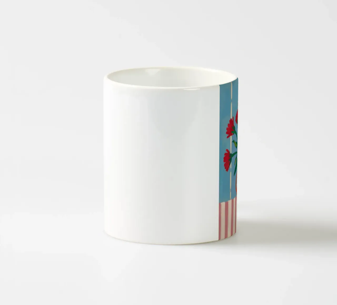 Garofani in vaso rosso tazza in ceramica da Pale Aura