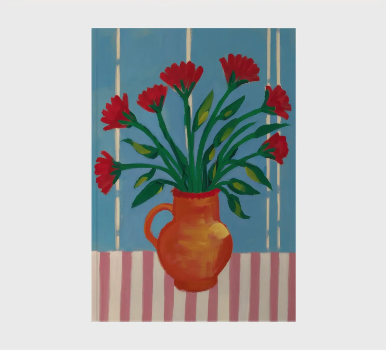 Red Vase Carnations notebook by Pale Aura