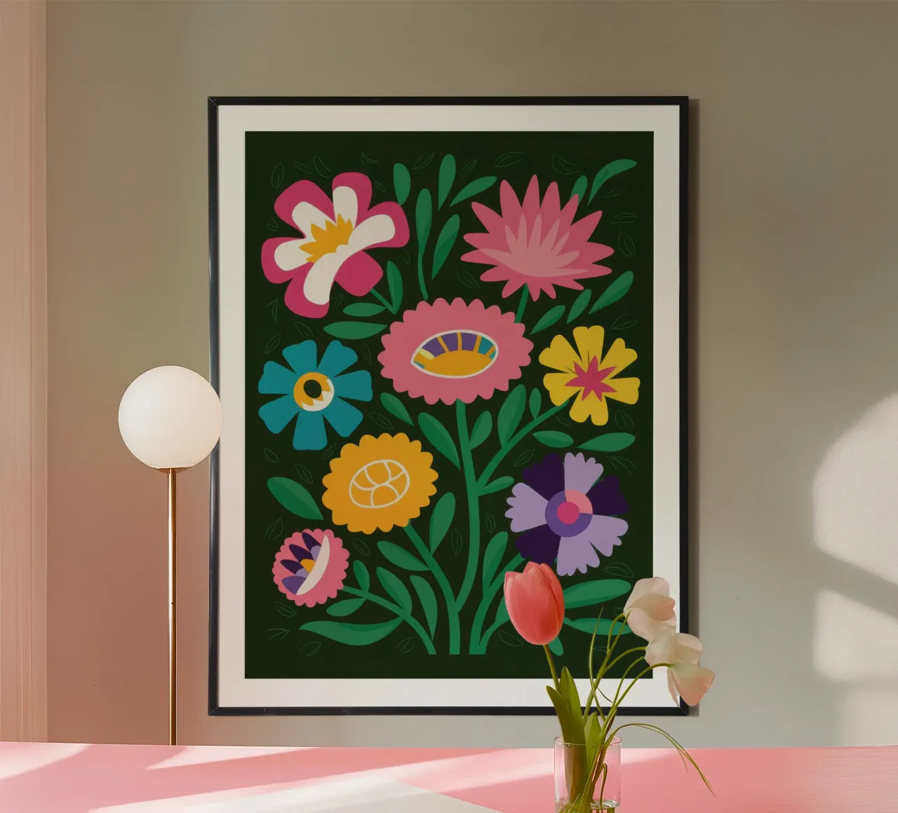 Raduno del Giardino del Folclore poster con telaio in alluminio da Arcane Lines