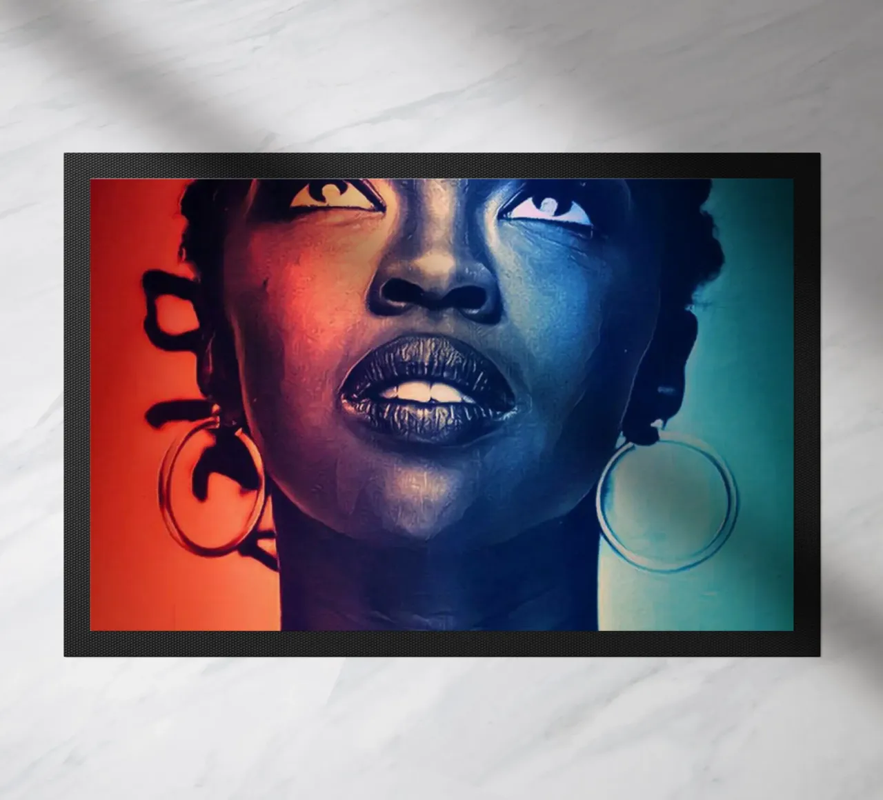 Lauryn Hill portrait doormat by Lembayung art