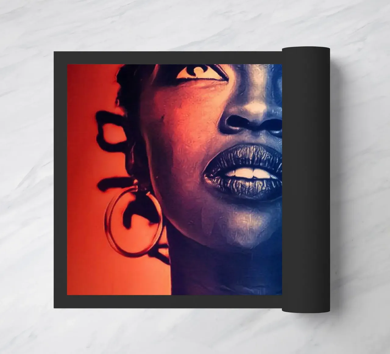 Lauryn Hill portrait doormat by Lembayung art