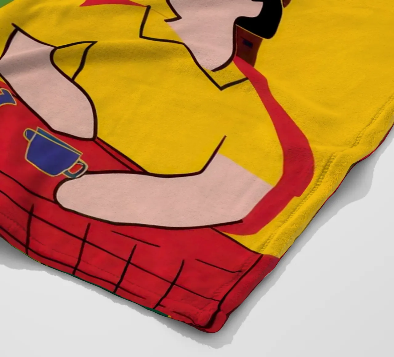 Yellow and Blue Friends fleece blanket by Pale Aura