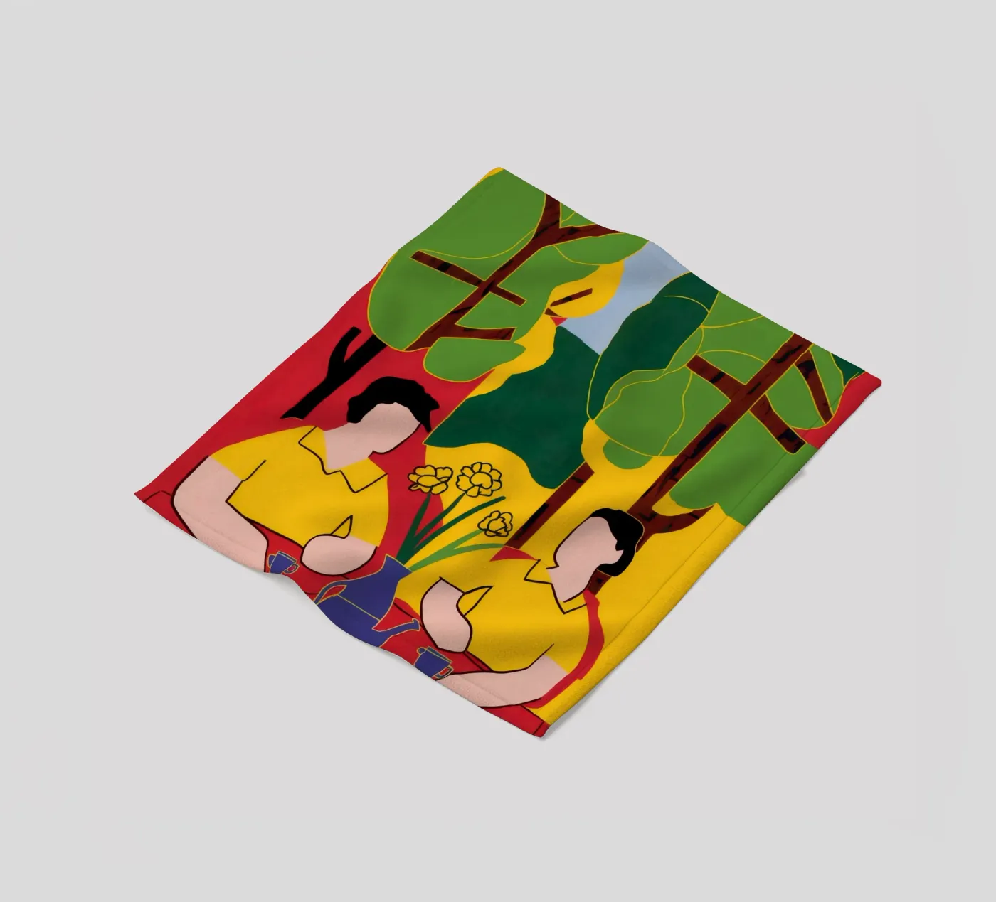 Amici gialli e blu coperta in pile da Pale Aura