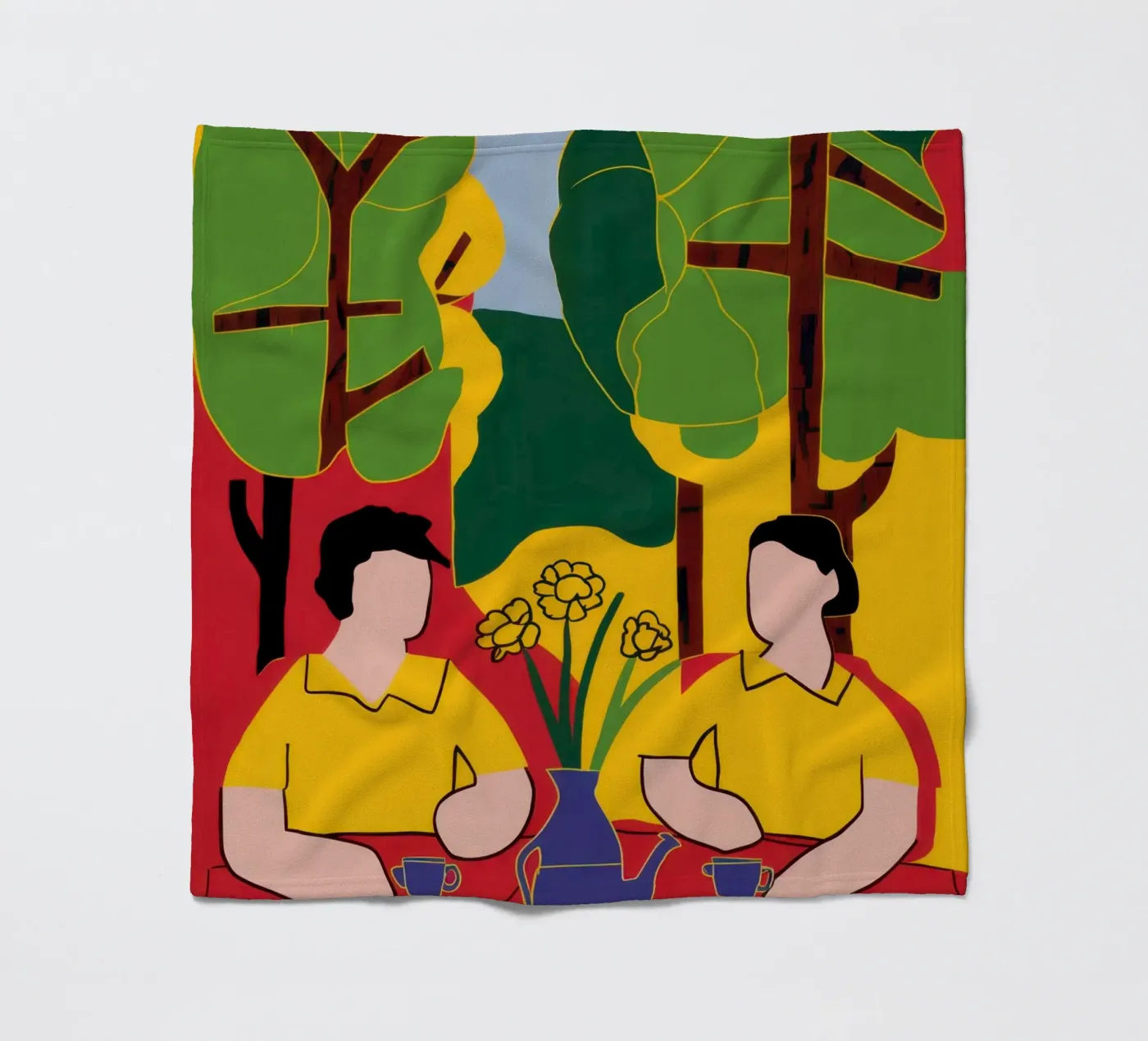 Amici gialli e blu coperta in pile da Pale Aura