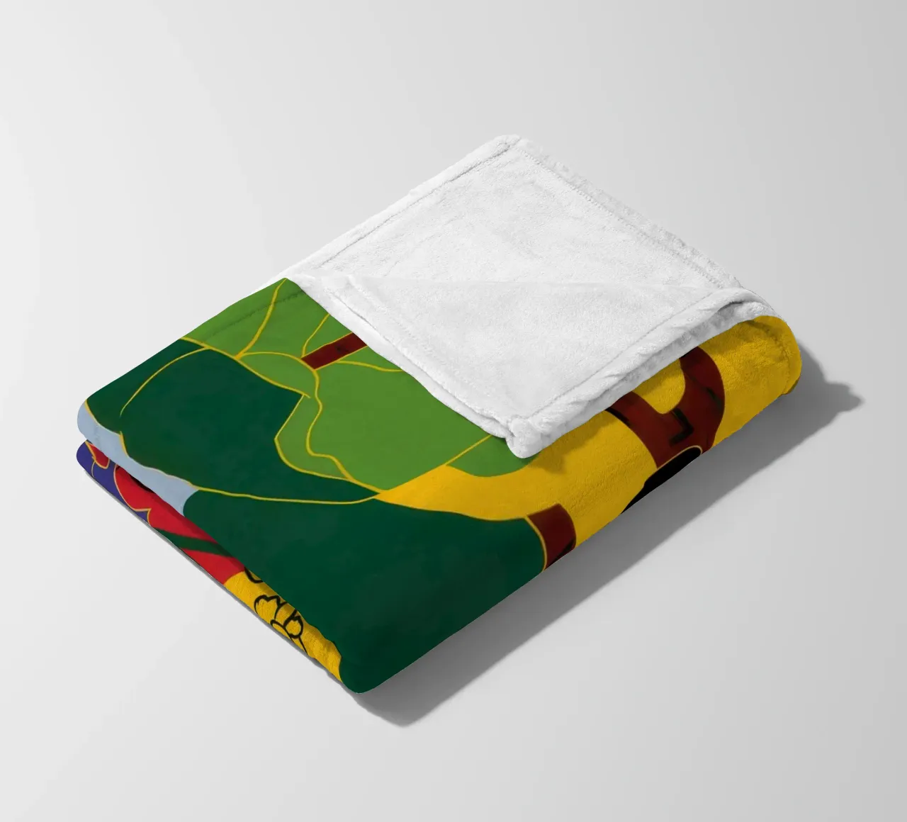 Yellow and Blue Friends fleece blanket by Pale Aura