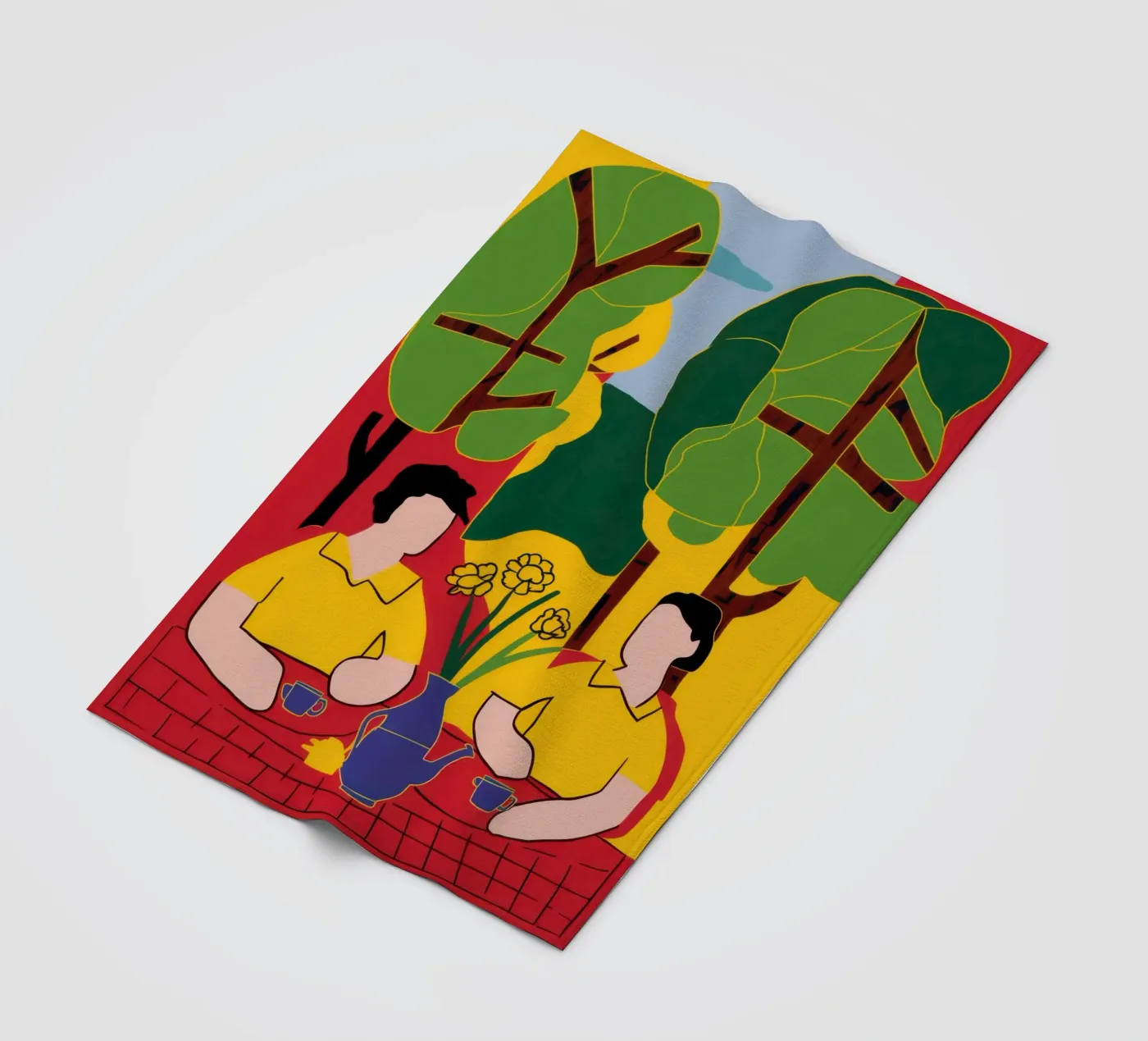 Amici gialli e blu coperta in pile da Pale Aura