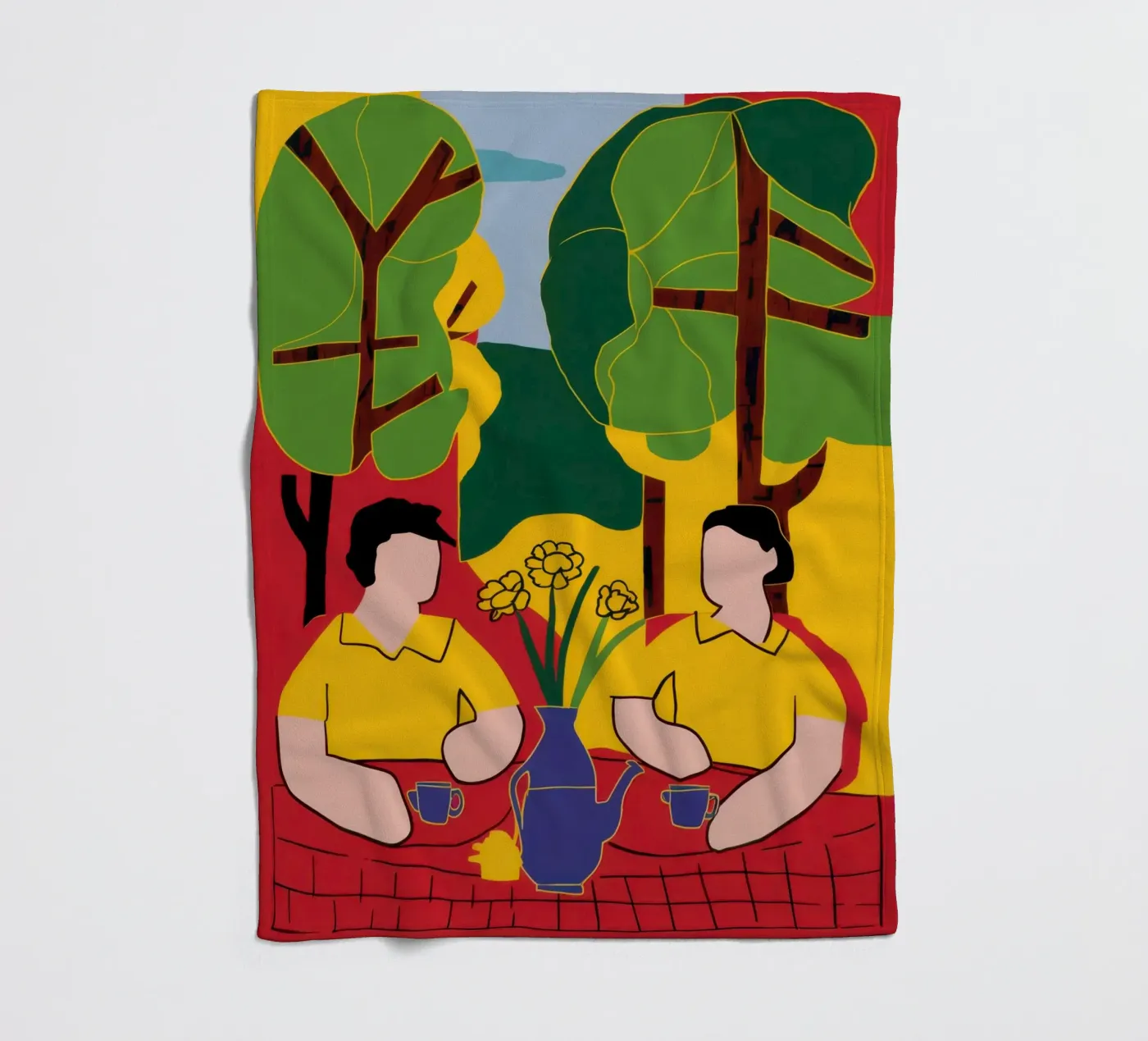 Amici gialli e blu coperta in pile da Pale Aura