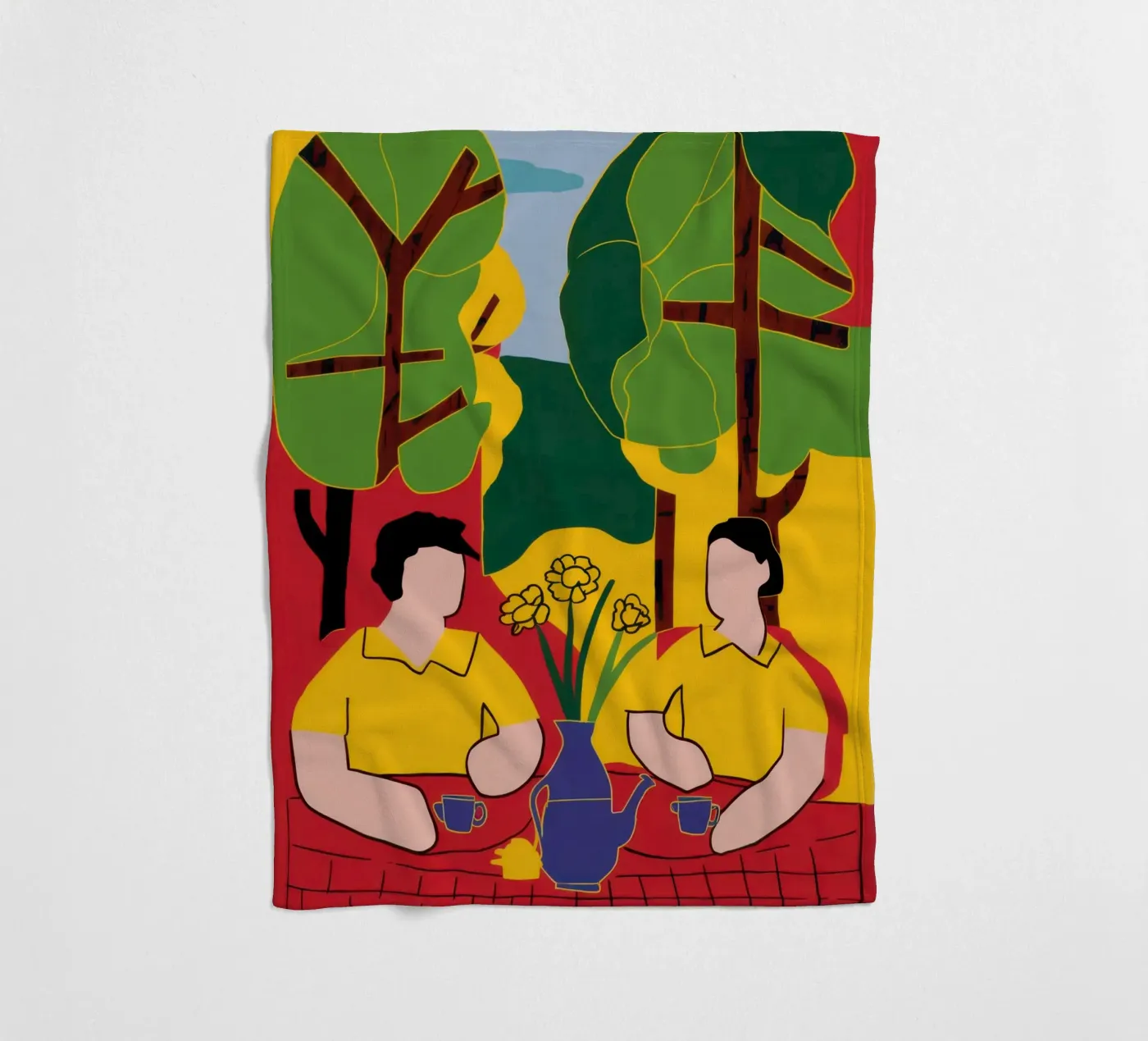 Amici gialli e blu coperta in pile da Pale Aura