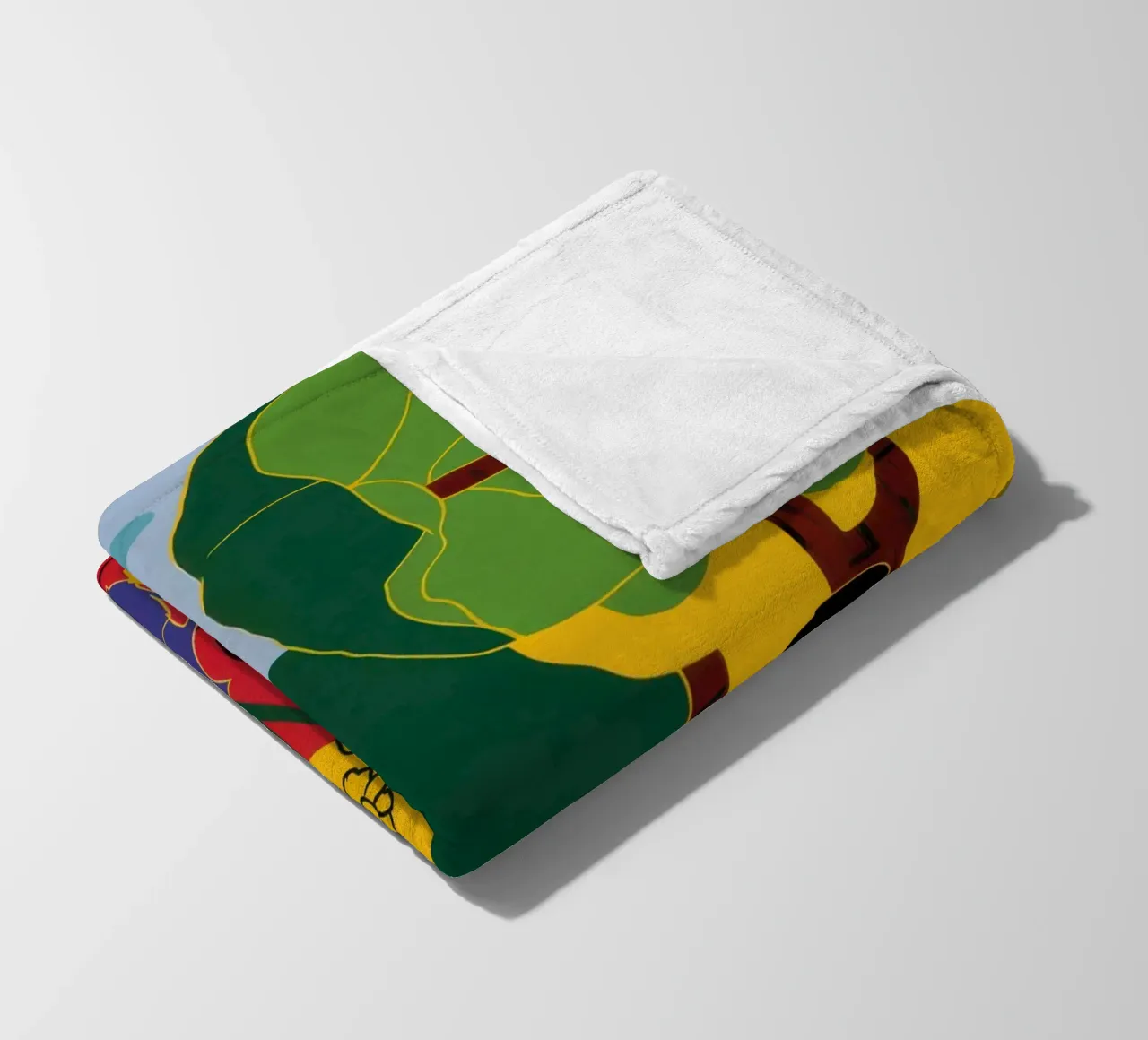 Yellow and Blue Friends fleece blanket by Pale Aura