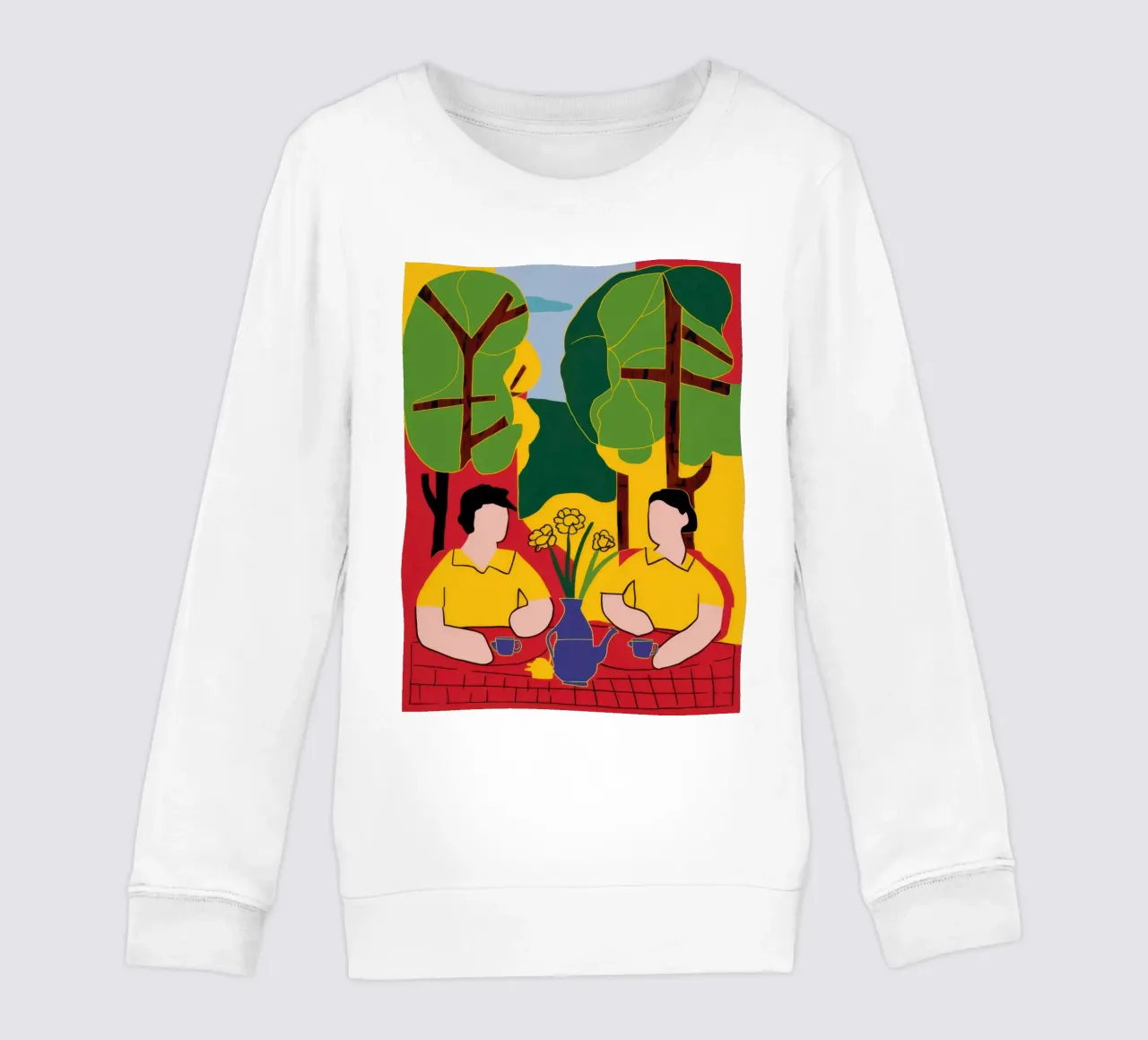 Yellow and Blue Friends kids sweatshirt by Pale Aura
